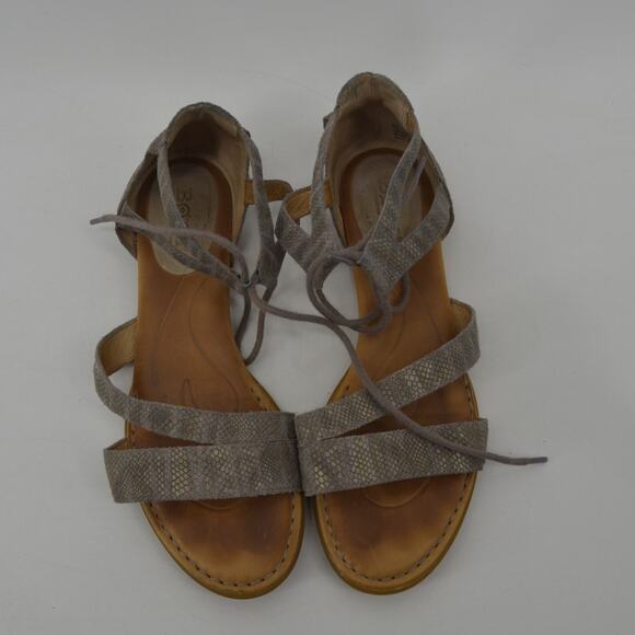 Born Womens Leather Sandals CBHB17 Size 8 Brown Embossed - Picture 10 of 13